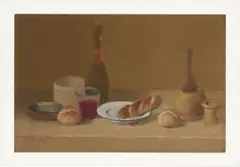 Antonio Calderara, Natura Morta, Öl auf Holz
