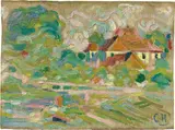 Curt Herrmann, Ansicht von Schloss Pretzfeld, Um 1910, Öl auf Leinwand, auf Pappe