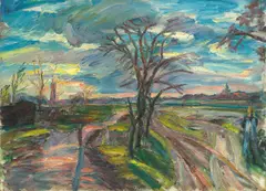 Waldemar Rösler, Vorfrühlingsabend. Vor 1913, Öl auf Leinwand