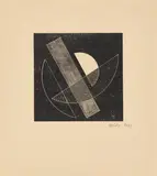 László Moholy-Nagy, Ohne Titel, 1923, Linolstich auf chamoisfarbenem Papier