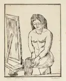 Max Beckmann, Toilette (Vor dem Spiegel), 1923, Kaltnadel auf Bütten (Wasserzeichen: BSB [im Kreis])