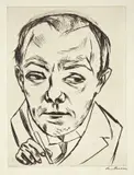 Max Beckmann, Selbstbildnis 1920, 1920, Kaltnadel auf Velin (Wasserzeichen: JWZanders 19)