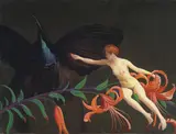 Richard Müller, Tigerlilien, 1917, Öl auf Holz