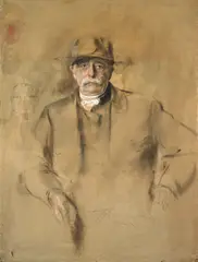 Bismarck mit Mütze by Franz von Lenbach, Öl auf Pappe, sold Nov 2009