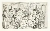 Max Beckmann, Vor dem Maskenball, 1923, Kaltnadel auf Van Gelder Zonen-Velin