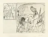 Pablo Picasso, Minotaure aveugle guidé par une petite fille aux fleurs, 1934, Kaltnadel und Grabstichel auf Velin (Wasserzeichen: Picasso)