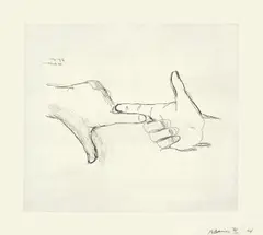 Bruce Nauman, Untitled“ (Fingers and Holes), 1994, Folge von 7 Radierungen, jeweils auf Velin