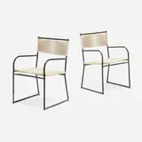 Walter Lamb, Armchairs model C-1700A, pair, c. 1952, bronze, cotton-nylon cord