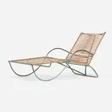 Walter Lamb, Chaise lounge, model C-4700, c. 1952, bronze, cotton-nylon cord
