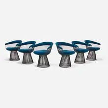 Chairs, set of six by Warren Platner, enameled steel, upholstery, sold Nov 2025