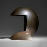 Serge Manzon, Rare table lamp, c. 1970, patinated bronze