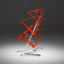 Jerome Kirk, Untitled (kinetic sculpture), painted aluminum
