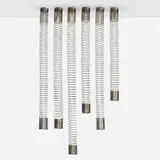 Angelo Mangiarotti, Spirali ceiling lights, set of six, 1974, chrome-plated steel