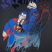 Andy Warhol, Superman, The Witch, Santa Claus, Mammy, Mickey Mouse, Howdy Doody, Dracula, The Shadow, The Star and Uncle Sam