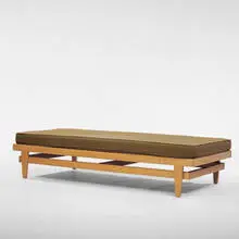 Bertrand Goldberg, daybed, 1950s, limed oak