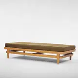 Bertrand Goldberg, daybed, 1950s, limed oak