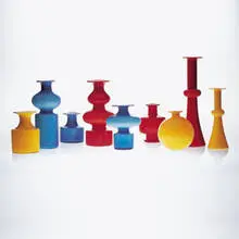 Per Lütken, Carnaby vase, set of 9, 1960s, glass