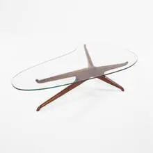 Vladimir Kagan, coffee table, wood, glass