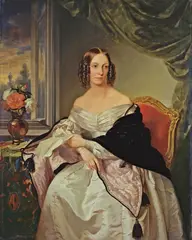 Leopold Fertbauer, Damenbildnis (Baronin Ottilie Bibra?), 1840, Öl auf Leinwand