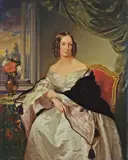 Leopold Fertbauer, Damenbildnis (Baronin Ottilie Bibra?), 1840, Öl auf Leinwand