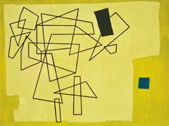 Ohne Titel by Günter Fruhtrunk, 1952, Öl über Bleistift auf Hartfaser, sold May 2008
