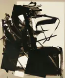 Imi Knoebel, Ohne Titel, 1989, Öl auf Transparentfolie über Collage auf Karton