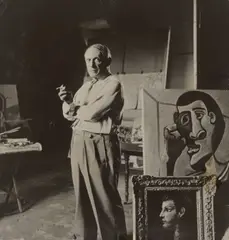 Lee Miller, Picasso in his Studio, Rue des Grands Augustins, Paris, 1944, Vintage. Silbergelatineabzug
