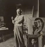 Lee Miller, Picasso in his Studio, Rue des Grands Augustins, Paris, 1944, Vintage. Silbergelatineabzug
