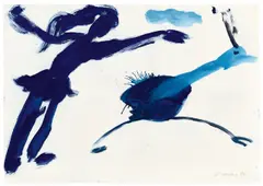 Ohne Titel (Killestan) by Rainer Fetting, 1982, Acryl auf Fabriano-Velin, sold Nov 2019