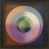 Xanti Schawinsky, Inversal (SP 542), 1977, Airbrush auf Gaze und Leinwand (2-lagig)