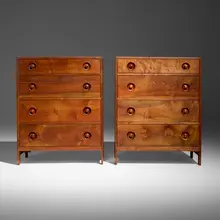 Miles Karpilow, Chest of drawers, pair, c. 1972, walnut