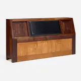 Miles Karpilow, Headboard, c. 1972, walnut, leather