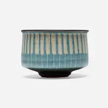 Bowl by Harrison McIntosh, c. 1968, glazed stoneware, sold Jul 2025