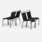 Hendrik Van Keppel and Taylor Green, Chairs model 805 from the Waynecrest House, Beverly Hills, set of four, c. 1948, enameled steel, cotton cord