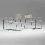 Walter Lamb, Lounge chairs model C-5700, pair, c. 1960, bronze, cotton-nylon cord