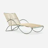 Walter Lamb, Chaise lounge, model C-4700, c. 1952, bronze, nylon cord