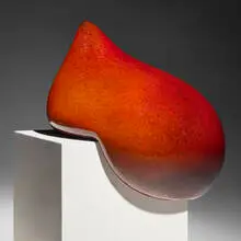 Untitled (Oil Drop) by Hans Hedberg, c. 1970, glazed stoneware, sold Jul 2025
