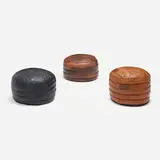 De Sede, DS 80 ottomans, set of three, c. 1965, stitched leather