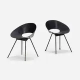 Donald Knorr, Chairs model 132U, pair, 1948, enameled steel