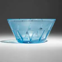 Jean Luce, Bowl, c. 1930, sandblasted, cut, and polished glass