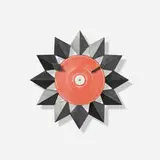 George Nelson & Associates, The Diamond Markers wall clock, model 2267, 1959-60, enameled aluminum, screenprinted acrylic, enameled copper