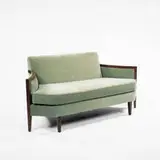 1940s, settee, walnut, upholstery
