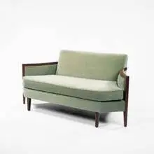 1940s, settee, walnut, upholstery