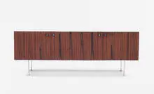 cabinet by Bodil Kjær, 1960s, rosewood, steel, aluminum, sold Jun 2001