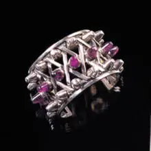 Antonio, cuff, silver, amethyst