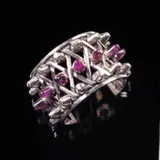 Antonio, cuff, silver, amethyst