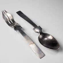 serving set by William Philip Spratling, 1930s, silver, sold Jun 2001