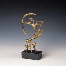 Frederic Weinberg, sculpture, 1960s, gilt metal