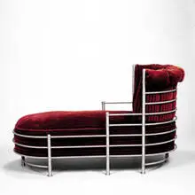 Warren McArthur, chaise lounge, 1932, aluminum, upholstery