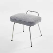 George Nelson, vanity stool, c. 1948, metal, upholstery
